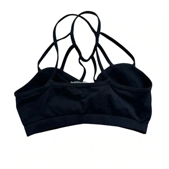 Black Strap Bandeau Crop Top, Size Small - Picture 2 of 4